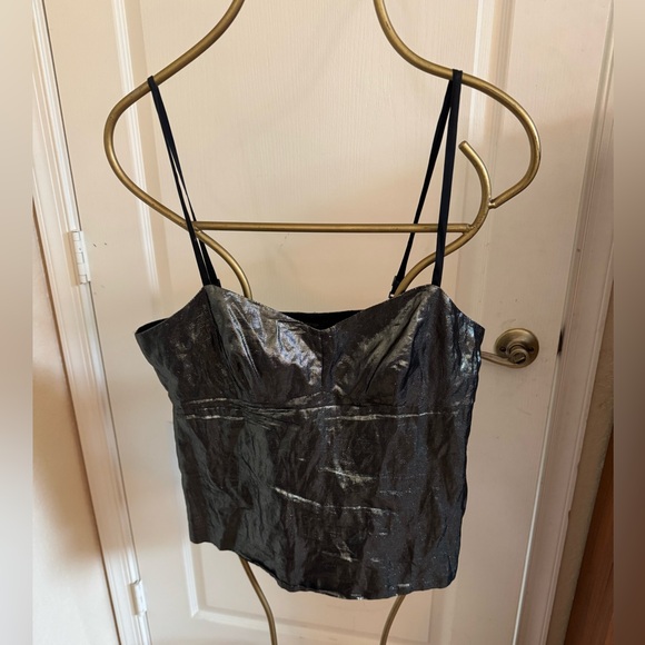 Louis Vuitton Tops - Louis Vuitton Black/Silver/Gray Sleeveless Bustier Camisole